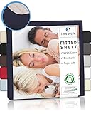 ELASTISCH & PERFEKTER FIT: Unser Bettlaken ALBA lässt sich nicht nur einfach & schnell überziehen, es gibt auch zuverlässigen Halt ohne lästiges Verrutschen. Dank großzügiger Steghöhe von 20 cm passt das Spann-Betttuch perfekt auf jede Matratze.