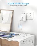 2 Emballage Canada à UK Adaptateur de prise, LENCENT Adaptateur de Voyage de Type G avec 4 USB Chargeur(2 USB C), 4 Convertisseur de sorties,8 en 1 Adaptateur de prise Irlande pour US CA à Dubaï Écosse Angleterre britannique Hong Kong