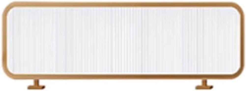 SYzTcN1 Iron Dividers For Dining Areas, Striped Glass Metal Frame Countertop Partition Screen(B,30x90cm/11.81x35.43in)