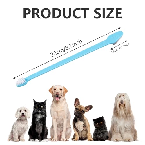 Image of 200 PCS Pet Toothbrush Bulk Double Headed Pet Toothbrush Puppy Tooth Brushing Kit for Pets Teeth Cleaning（Blue）