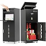 Package Delivery Box for Outside Parcel Drop Boxes Anti-Theft Outside Delivery Box with Lock 42' H Porch Package Mailbox Drop Box with Adjustable Feet & Mail Slot & Security Baffle for Yard (Large)
