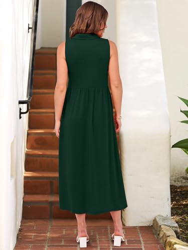 Image of ANRABESS Womens Casual Dress Summer Sleeveless V Neck Sundress Aline Flowy Beach Maxi Dresses Travel 2026 Vacation Outfits
