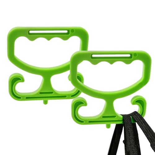 BommFu Portabolsas de alimentos, asa para bolsa de alimentos, 2 asas portátiles antideslizantes que sostienen hasta 100 libras, mango ergonómico reutilizable para el hogar, al aire libre,