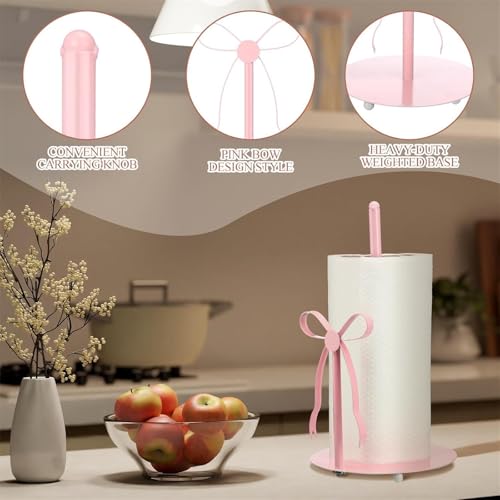 Portarrollos de cocina vertical metálico con base estable para encimeras y aseos 3