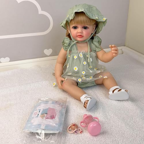 Muñeca Reborn Niña 22 Pulgadas Realista Cuerpo Suave miniatura 5