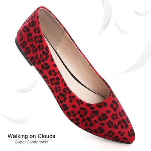 Image of Dear Time Women's Pointed Toe Ballet Flats Simple Casual Office Work Flats Slip-on Comfortable Shoes