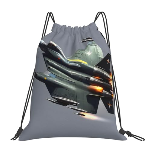 JEJEA Jet Fighter Rucksack mit Kordelzug, wasserdicht, für Schwimmen, Fitnessstudio, Reisetasche für Männer und Frauen, weiß, One size