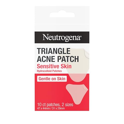 Neutrogena Triangle Acne Patches for Sensitive Skin, Small & Large Hydrocolloid Acne treatment Reduces the Look of Pimples & Blemishes in 6-8 Hours, Non-Medicated Patches, Two Sizes, 10 ct
