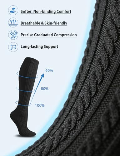 Image of Graduated Medical Compression Socks for Women&Men 20-30mmhg Knee High Sock