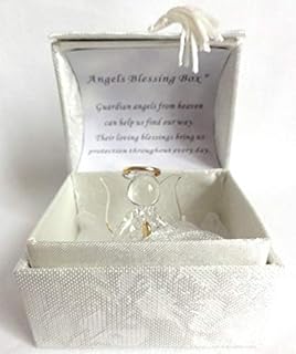 BCBGMAXAZRIA Glass GUARDIAN ANGEL BLESSING BOX Verse Gold Gilded Detail