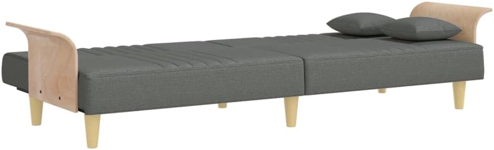 Sofa Bed Dark Grey Fabric (100% Polyester) Living Room Furniture
