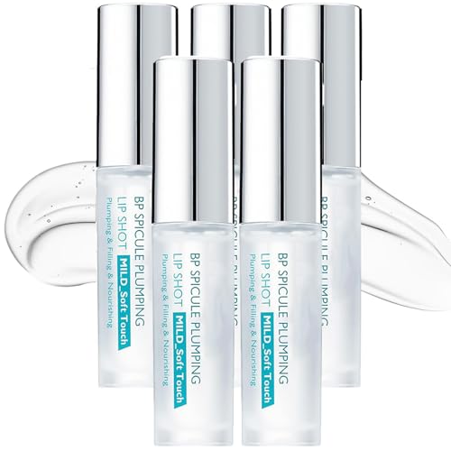 BP Spicule Plumping Lip Shot, Lipstick de labio de labio de regordetes 4 ml, hyaluronic gordizante labios aceite brillo de suero, colágeno natural plumor potenciador para mujeres (5Pcs)