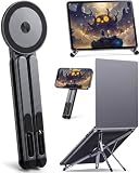 CUULANIX Supporto pieghevole per cellulare e computer portatile, supporto per cellulare da scrivania, compatibile con iPhone 17 16 15 14 13 Pro Max, Galaxy S26 S25 S24 S23 Ultra fino a 17,3 pollici