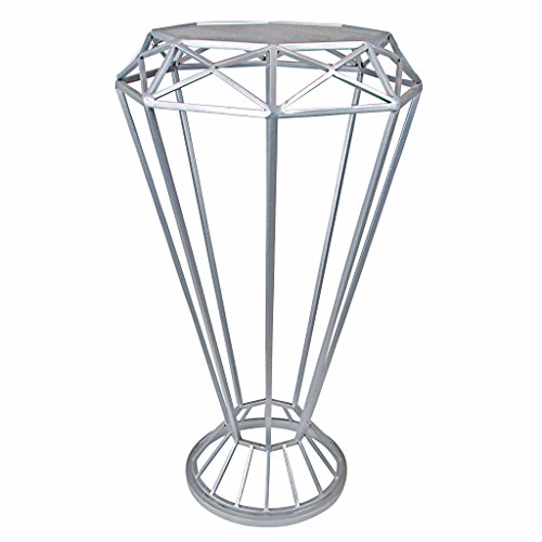 Preisvergleich Produktbild Design Toscano MH145464 Jugendstil-Podestbeistelltisch aus Metall High Society, Metalwear, Silber, 37 x 37 x 63.5 cm