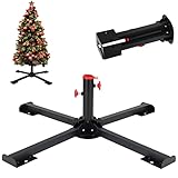 HARRMS Weihnachtsbaumständer, Robuster und Faltbarer Metallständer Schwarz, geeignet für künstliche Weihnachtsbäume und Sonnenschirme(3.8cm Durchmesser)