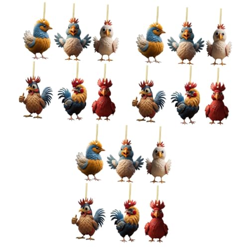 Pendentif acrylique coq jardin lot de 18 décorations de maison