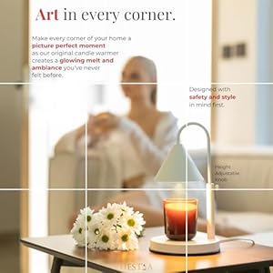 Hestia Angelo Candle Warmer Lamp - Candle Lamp Warmer with Timer & 3 Wick Candles, Height Adjustable, Electric Candle Lamp with Scented Wax Yankee Candle Jar, Gifts for Mom, (Black, Timer) Hestia Angelo Candle Warmer Lamp Candle Lamp Warmer with Timer 3 Wick Candles Height Adjustable Electric Candle Lamp with Scented Wax Yankee Candle Jar Gifts for Mom Black Timer