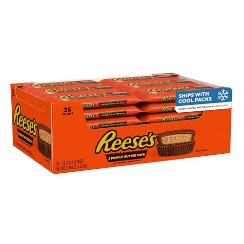 REESE'S Milk Chocolate Peanut Butter Cups, Candy Packs, 1.5 ...