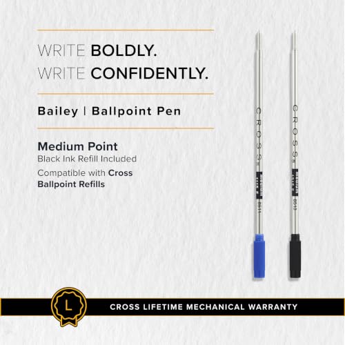 Image of Cross Bailey Medalist Refillable Ballpoint Pen - Medium Point, Black Ink, Smooth Writing, Presented in a Premium Gift Box