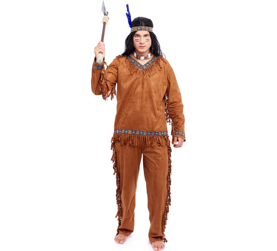 Partilandia Disfraz de Indio marrón para hombre Talla M