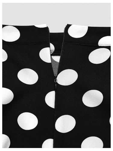 Floerns Women's Retro Polka Dots A Line Maxi Skirt Pleated Zip Up Elegant Flowy Skirts4