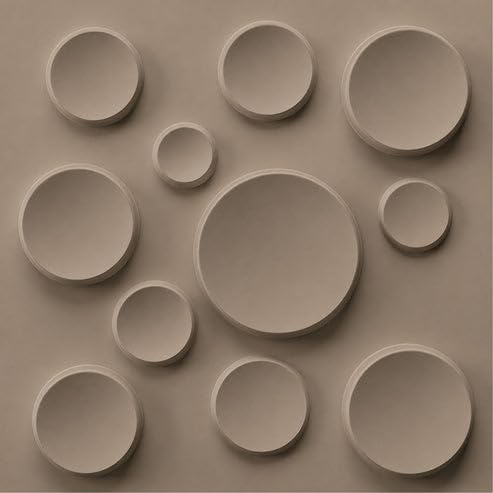 Image of Kayra Decor 3D PVC Wall Panels for Bedroom & Living Room | Moon Design | Mega Greige Color | 19.7 x 19.7 Inch | Pack of 12 | 32.28 Sq Ft