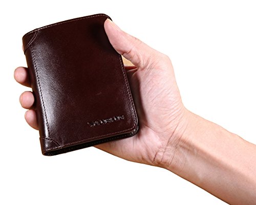 Men's Italian Genuine Cowhide Leather Extra Capacity RFID Bifold Wallet2