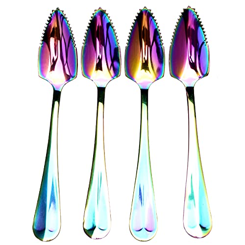 Voloker Lot de 4 cuillères à pamplemousse en acier inoxydable de 15,5 cm Cover