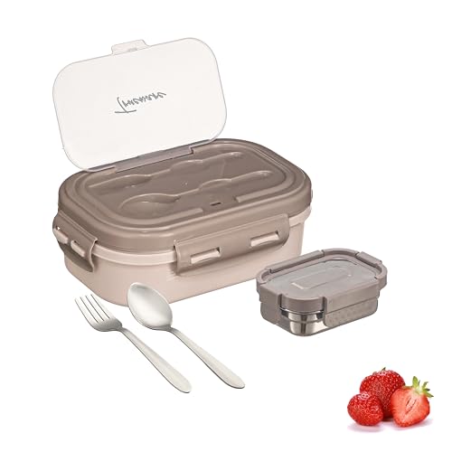 Image of Trueware Picaso Jr. Insulated Inner Steel Thermoware BPA Free, Airtight, Food Grade, 2 Containers Lunch Box 750 ML | for School, Kids, Boy & Girl | Hot Lunch Box