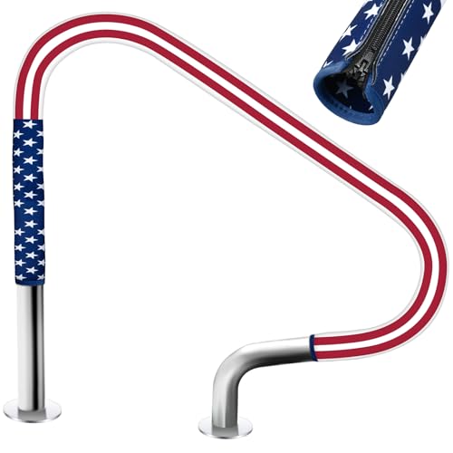 Junkin 6 Ft Pool Handrail Cover with Zipper, Slip Resistant 4th of July by Junkin - Used condition - US$15.08