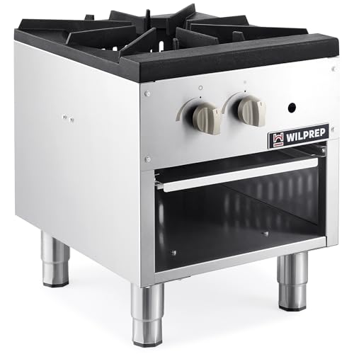 WILPREP 1-Burner Gas Stove, 80,000 BTU, 26" Stainless Steel