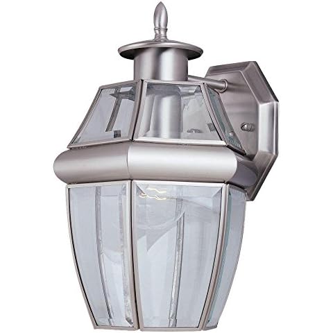 Sea Gull Lighting 8038-965 Lancaster Outdoor Wall Lantern Outside Fixture, One - Light, Silver Cover