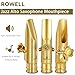 ROWELL Alto Saxophone Metal Mouthpiece Jazz Sax Mouthpiece- 5-Level Adjustable Ligature & Protective Cap Rich Full Tone -Ideal for Jazz, Bebop, Cool Jazz