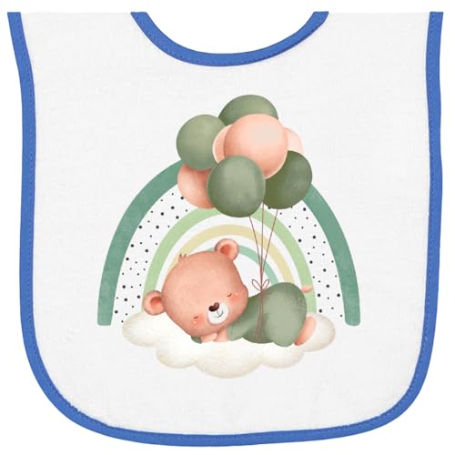inktastic Sleeping Bear, Teddy Bear, Green Balloons, Boho Baby Terry Cloth Bib