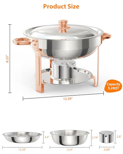 Chauffe-buffet rond acier inoxydable premium pour traiteurs et réceptions