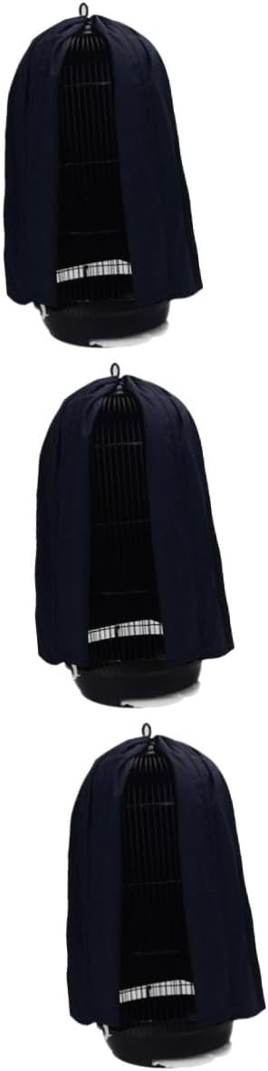 VANZACK 3pcs Creative Round Bird Cage Cover Lightweight Breathable Mesh Pet Cage Skirt Dark Blue Easy to Install Material for Parrots and Birds