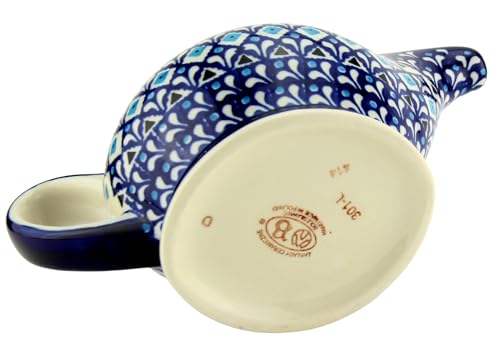 Polish Pottery Market 16 oz. Gravy Boat Handmade by Zaklady Boleslawiec - Polish Stoneware Ceramic Gravy Boat for Thanksgiving Christmas, Salad Dressing - Made in Poland - Thumbnail 4