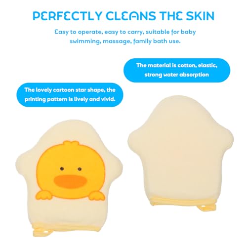 Image of Healifty 2Pcs Baby Bath Sponge Mitts, Soft Animal Washcloths for Newborn and Toddler, Kids Shower Loofah Scrubber Set with Hanging Loop, Dog and Duck