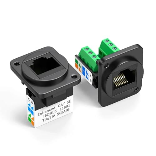 Adaptador Panel RJ45 Hembra 8P8C Terminal Tornillo 2 Piezas miniatura 5