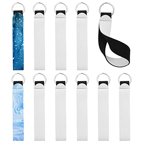 Grevosea 10 Pieces Sublimation Keychain Blanks