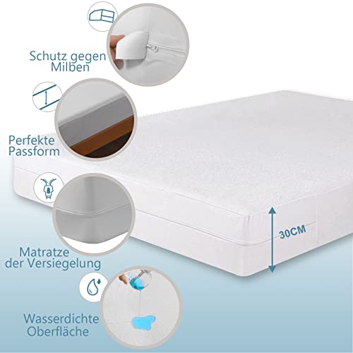 Miniatura 6 de Bedecor Funda Colchon 90x190x16cm Con Cremallera De Rizo, Impermeable Y Antichinches, Protector Colchon 90, Certificado Oeko-Tex