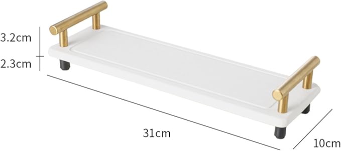 Organizador instantáneo para lavabo de baño MagiDeal con bandeja de cocina para esponja y dispensador de jabón, mango blanco dorado miniatura 3