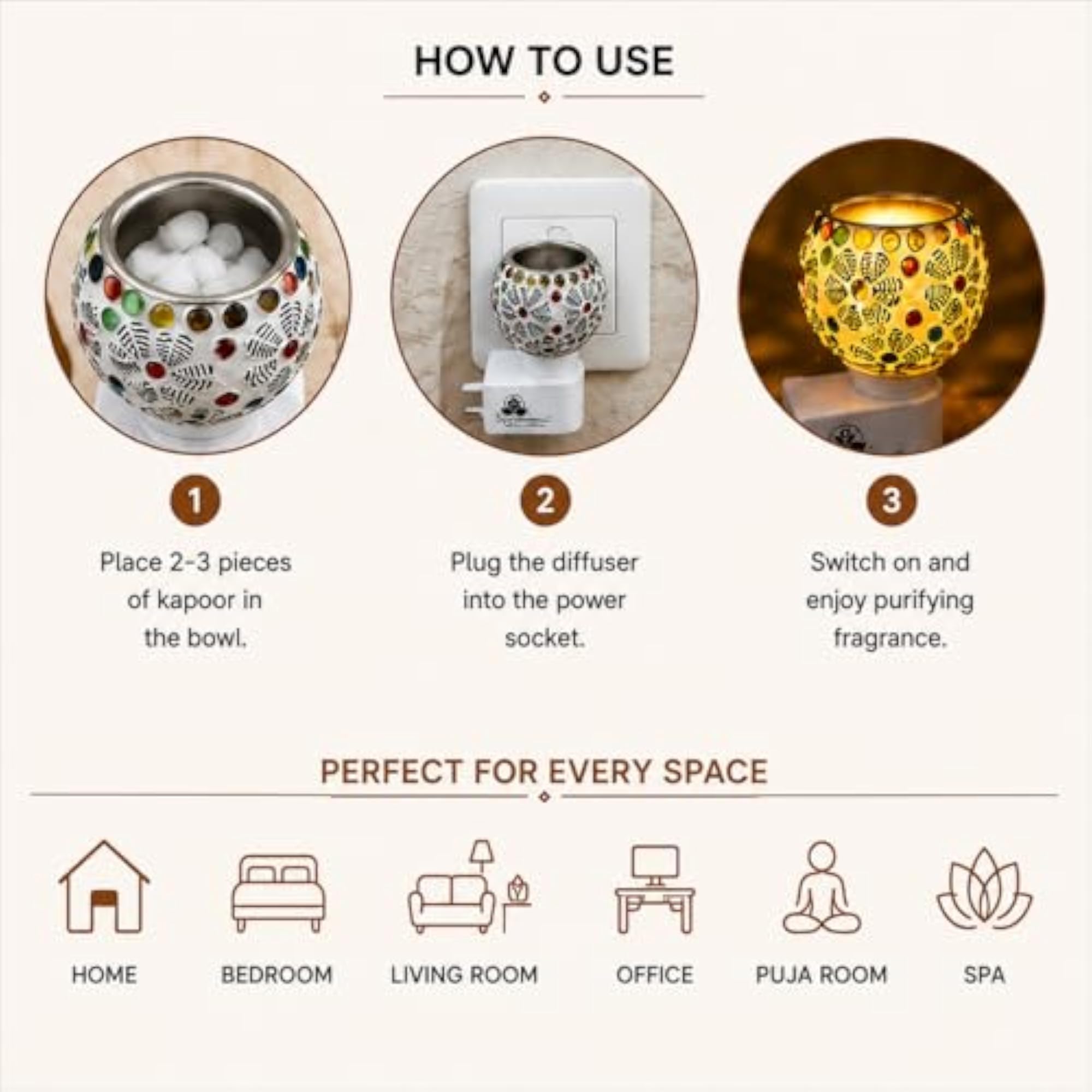 Kapoor Daani Diffuser Air Purifier Ionizer Lamp
