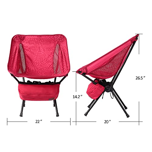 Aigear Portable Camping Chair Lightweight Collapsible Chairs Steel Frame With Side Mesh Construction For Hiking Picnic Beach Color Blue(Pc202) #TOP2