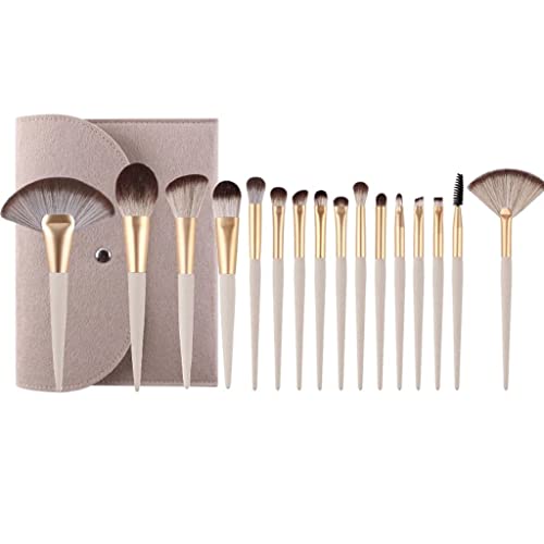 Pinceaux de maquillage poudre ombre à paupières fond de teint et cils en kit complet 16 pièces