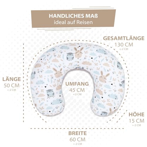 Totsy Baby Cojin Lactancia y Embarazada 130 cm - Almohada por lactante bebé cojín de Embarazo por Dormir o Cojines Maternidad Minky para Mujeres Embarazadas y Bebe Oeko-Tex Búhos Gris B - imagen 2