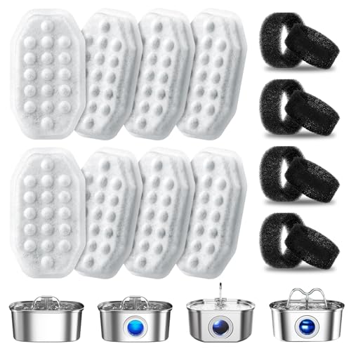 Filtros para fuente de agua para gatos 8 unidades con esponjas pre-filtro 8 unidades miniatura 1