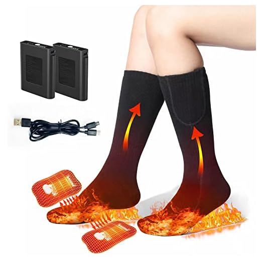 2022 Heated Socks for Men Women, 5V 5000mAh Thermostatic Control Rechargeable Battery Powered Heated Socks Women, Warm Electric Socks for Indoor Outdoor Riding Camping Hiking Hunting Skiing (6-14US)