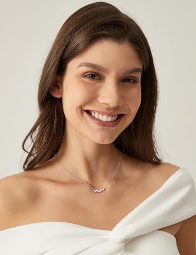 EAMTI 925 Sterling Silver Necklace for Women Cubic Zirconia Simple Pendant Necklace Dainty Jewelry Gifts for Women Birthday/Anniversary Day/Valentine’s Day — view 6
