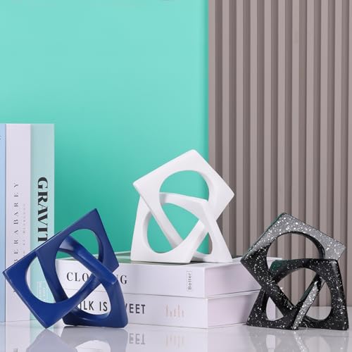 Modern Geometric Sculpture Black Knot Statue Decor, Home Bookcase Centerpiece Jax Decorative, Tabletop Sculpture and Figurines, For Home Decor Accent Cube Ornaments - Thumbnail 7